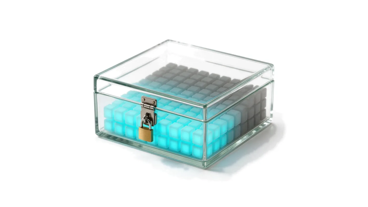 A locked glass box of prepaid tokens, with the oldest ones dimmed as expired